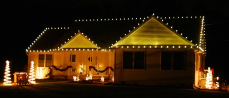 christmas light house